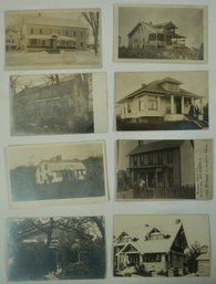 #144 - Lot Of 8 RPPC Majestic Houses With People In Front Of Them