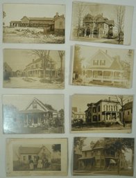 #145 - Lot Of 8 RPPC Majestic Houses With People In Front Of Them