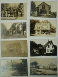 #148 - Lot Of 8 RPPC Majestic Houses With People In Front Of Them