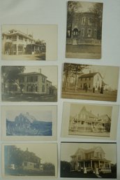 #150 - Lot Of 8 RPPC Majestic Houses With People In Front Of Them