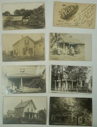 #151 - Lot Of 8 RPPC Majestic Houses With People In Front Of Them