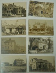 #152 - Lot Of 8 RPPC Majestic Houses With People In Front Of Them