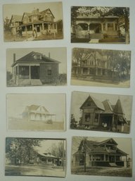 #153 - Lot Of 8 RPPC Majestic Houses With People In Front Of Them