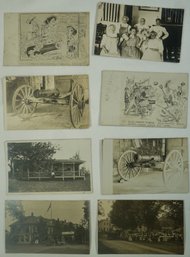 #154 - Lot Of 8 RPPC Majestic Houses , Interesting Subjects, Cannon