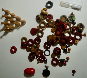 Vintage -1930's-1950's Wooden Game Pieces