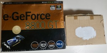 Lot Of 2 E-geForce Graphic Computer Cards , 8800, 6200
