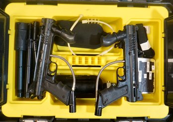 Paint Ball Guns, Equipment, Rolling Stanley Tool Cart -  W/ 2 Handguns, 1 Rifle, Opsgear, Tippmann, Helmets