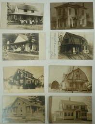 #194 - Lot Of 8 RPPC  Houses , People In Front Of Homes