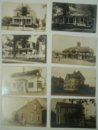 #195 - Lot Of 8 RPPC  Houses , People In Front Of Homes