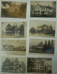 #196 - Lot Of 8 RPPC  Houses , People In Front Of Homes
