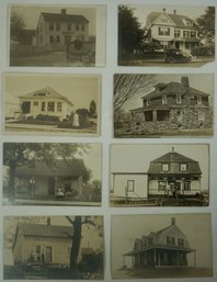 #197 - Lot Of 8 RPPC  Houses , People In Front Of Homes