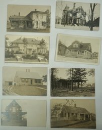 #199 - Lot Of 8 RPPC  Majestic Houses , People In Front Of Homes