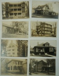 #203 - Lot Of 8 RPPC  Majestic Houses , People In Front Of Homes