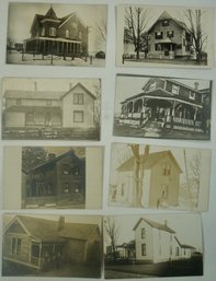 #204 - Lot Of 8 RPPC  Majestic Houses , People In Front Of Homes