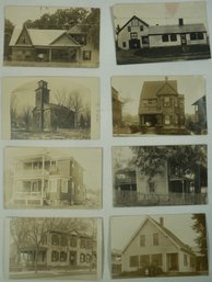 #206 - Lot Of 8 RPPC  Majestic Houses , People In Front Of Homes