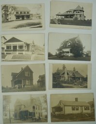 #207 - Lot Of 8 RPPC  Majestic Houses , People In Front Of Homes