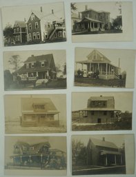 #210 - Lot Of 8 RPPC  Majestic Houses , People In Front Of Homes