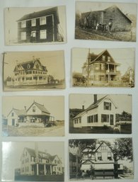 #211 - Lot Of 8 RPPC  Majestic Houses , People In Front Of Homes