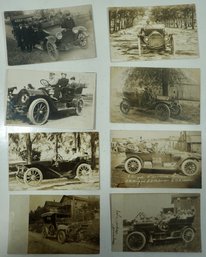 #16 Lot Of 8 RPPC Antique Automobiles