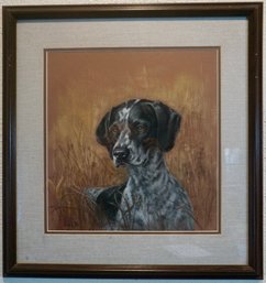 #239 Pastel Signed Dog 20.5 X 19