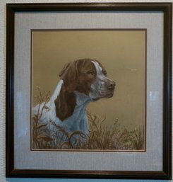 #240 Pastel Signed Dog 20.5 X 21.5