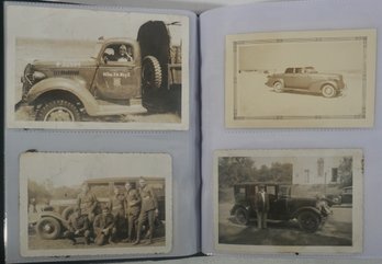#4- Book Of 188 Photographs Of Automobiles, Trucks, Military Vehicles, Tractors, Pedal Cars