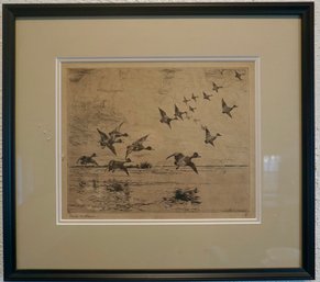 #244 Frank Benson Signed Etching 15.5 X 15