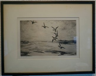 #245 Frank Benson Signed Etching 14.25 X 18.25