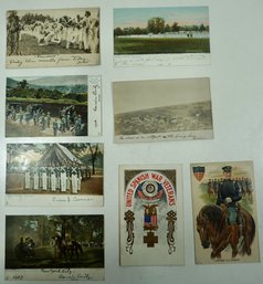 #43 Lot Of 8 Military RPPC, Colored Postcards & Photos