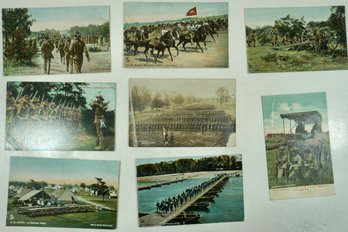 #48 Lot Of 8 Military RPPC, Colored Postcards & Photos
