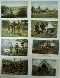 #50 Lot Of 8 Military RPPC, Colored Postcards & Photos