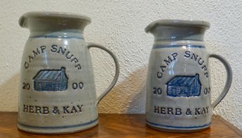 #266 Lot Of 2 Camp Snuff & Pitchers Herb & Kay