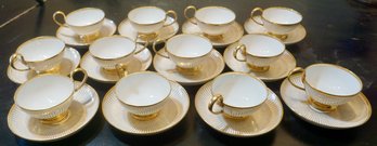 #271 Sevres 1858 Lot Of 24 Cups And Saucers