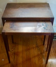 #284 Lot Of 2 Mid Century Teak Nesting Tables