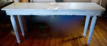 #138 White Painted Rustic Sofa Table