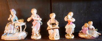 #148 Lot Of 5 Meissen Figurines