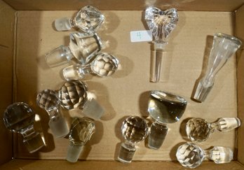 Tray # 4 Lot Of 13 Crystal Stoppers - .5' - 1' Mouth