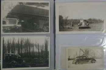 #38- Book Of 170 Photos May  Include Autos, Wrecks,  Fire Trucks, Tractors, Pedal Cars, Advertising, Planes