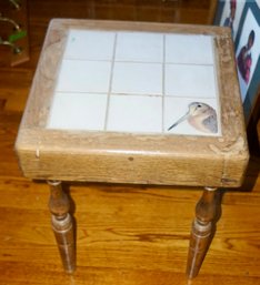 #170 Tile Top Oak Table 16W X 19'T