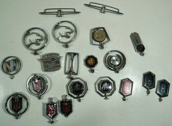 Lot Of 20 Real Automobile Hood Ornaments Including Thunderbird, Cougar, GMC