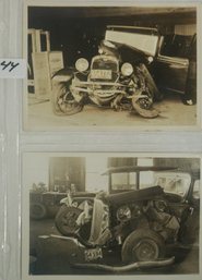 #44- Lot Of 4 Car Wreck Photographs- 5 X 7 's