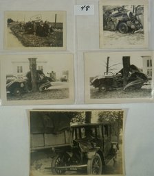 # 48 - Lot Of 5 Car Wreck Photo's