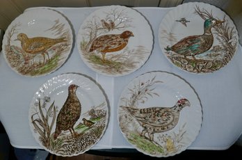 #190 Lot Of 5 British Anchor Bird Plates 10.25'