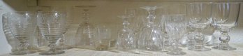 #194 Shelf Lot Of 18 Crystal Stemware