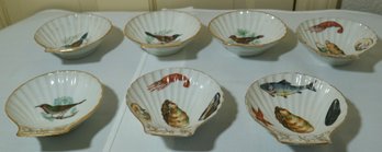 #291 Set Of 7 Shell Plates Made In France