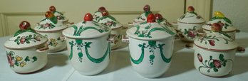 #292 Set Of 12 Pots De Creme Made In France