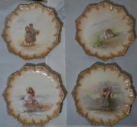 #298 Bursleru Set Of 4 Plates (signed G. White)