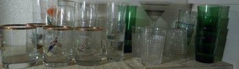 #301 Lot Of 30 Shelf Glasses