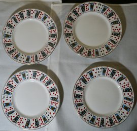 #309 Poker Plates Elizabethian Staffordshire For Tiffany & Co. 8'