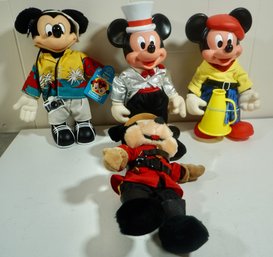 Lot Of 4 Mickey Mouse Dolls Including Applause